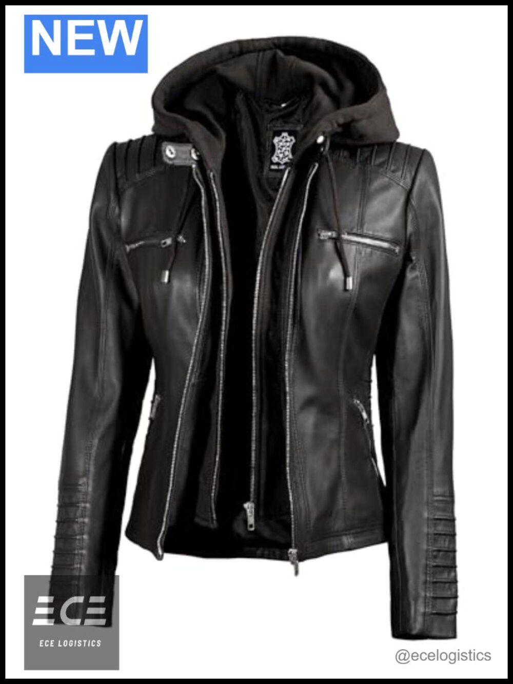 Lambskin Leather Jacket with Detachable Hood